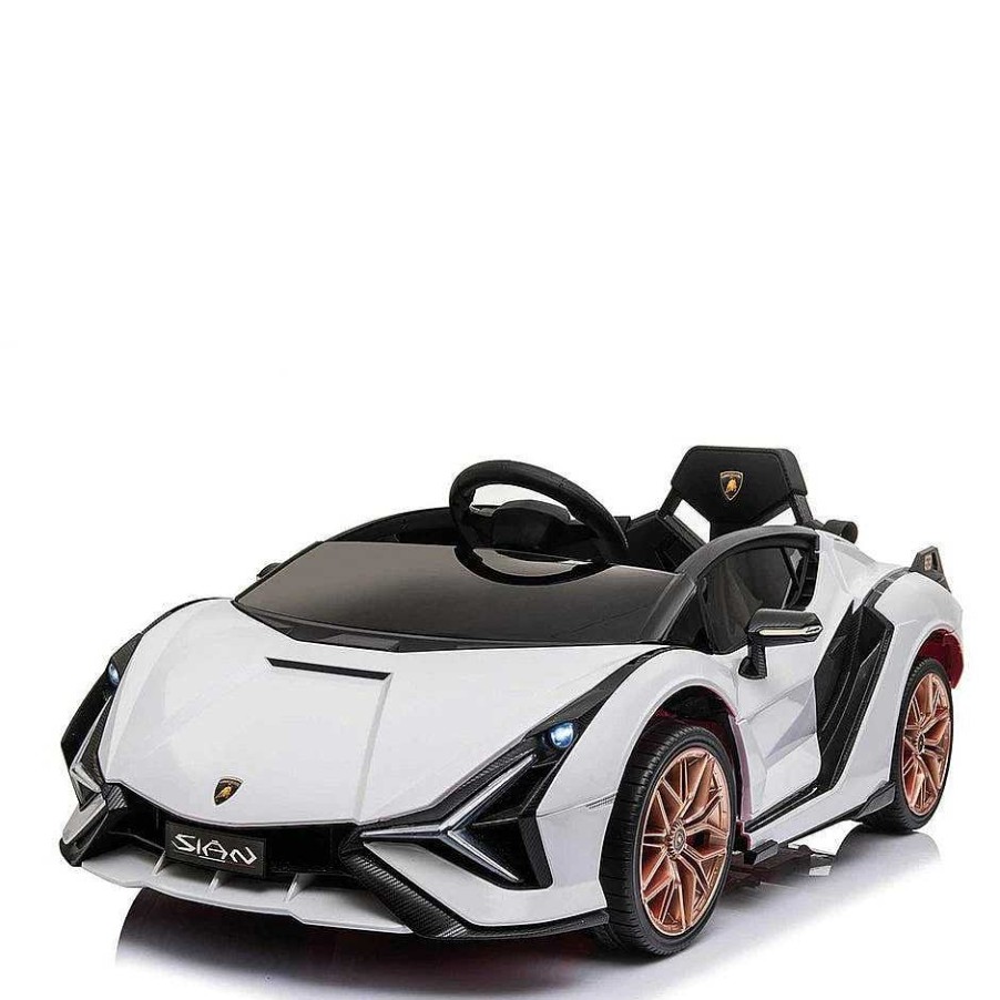 Gear dsvKIDZ ON WHEELS | Lamborghini Sian 12V Ride On Car - 1 Seater - White