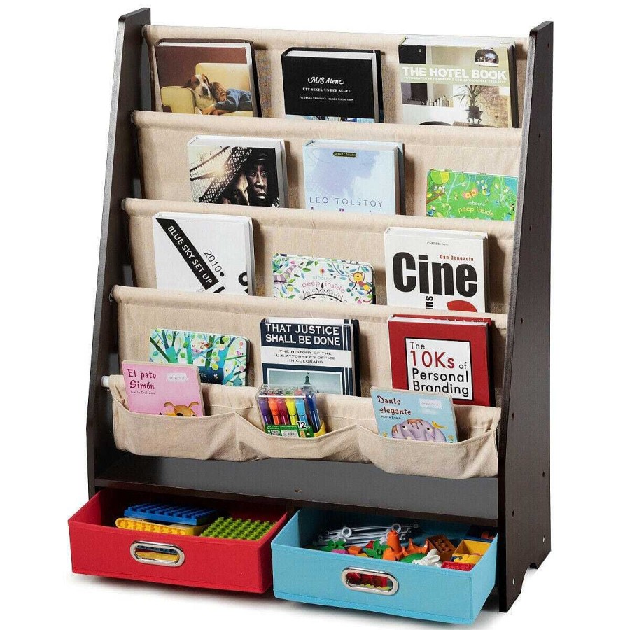 Nursery dsvCOSTWAY | Bookshelf & Toy Organizer - Coffee