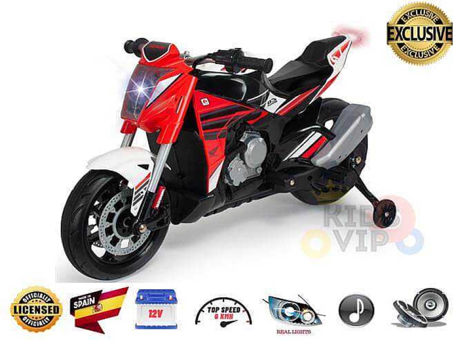 Gear cdsvKidsVIP | Injusa Honda Cbr Naked Edition 12V Motorcycle W/ Removable, Rear Stabilizing Wheels - Red