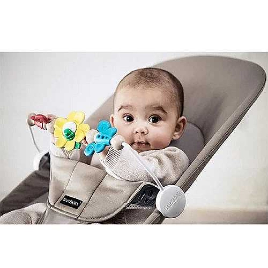 Gear opBABYBJORN | Bouncer Bliss - Anthracite Quilted Cotton + Free Flying Friends Toy Bar