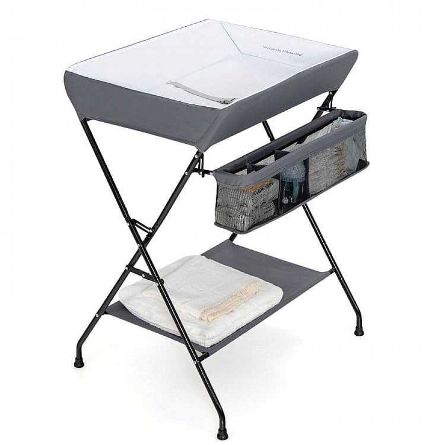 Nursery dsvCOSTWAY | Baby Storage Foldable Diaper Changing Table - Gray