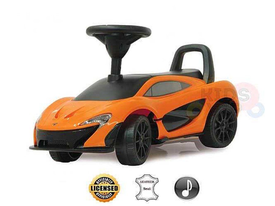 Gear cdsvKidsVIP | Mclaren P1 Push Car For Toddlers With Leather Seat & Music - Orange