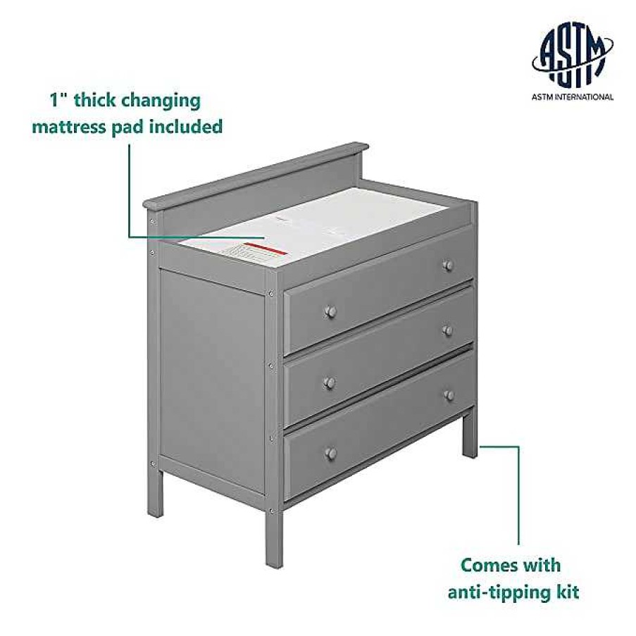 Nursery dsvDREAM ON ME | Mason Modern Changing Table - Grey