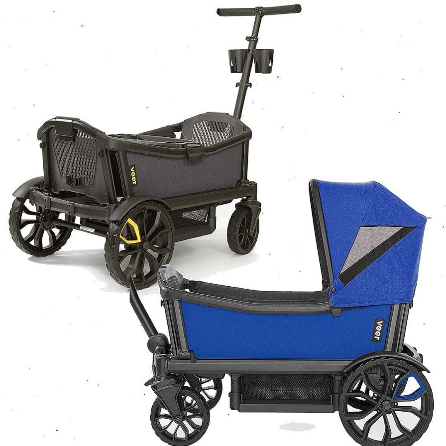 Strollers opVEER | Cruiser Wagon Bundle With Blue Canopy + Blue Sidewall