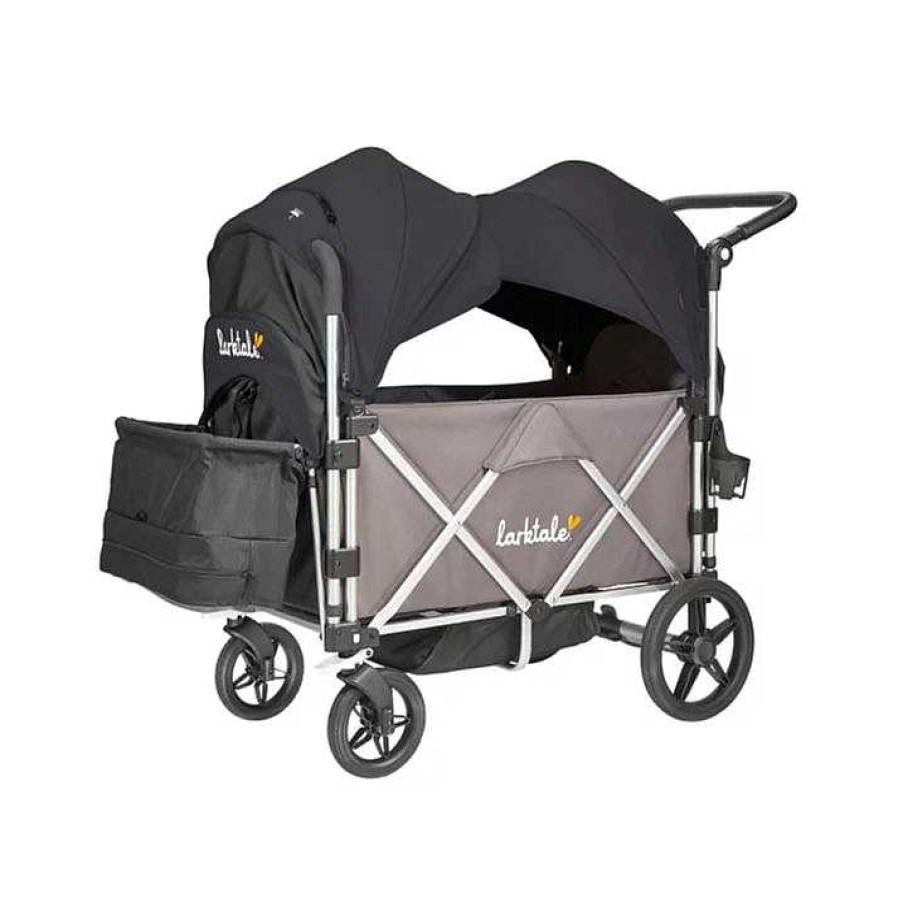 Strollers opLARKTALE | Caravan Stroller/Wagon Mornington Gray Chassis + Byron Black Canopy Set