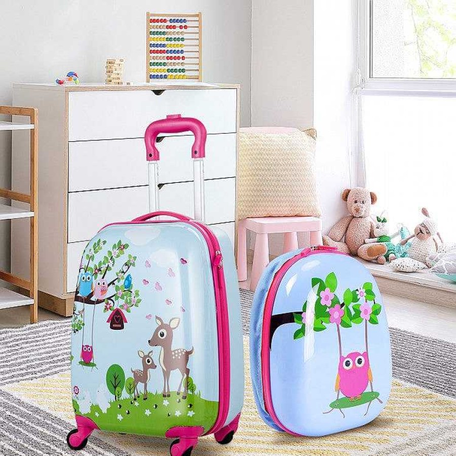 Gear dsvCOSTWAY | 2 Pieces 12 Inch 16 Inch Kids Luggage Set With Backpack And Suitcase - Deer