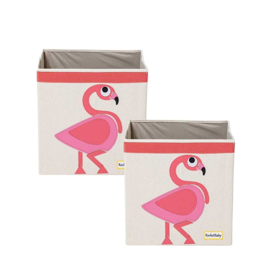 Nursery opROCKETBABY | Storage Box 2Pk- Mingo The Flamingo