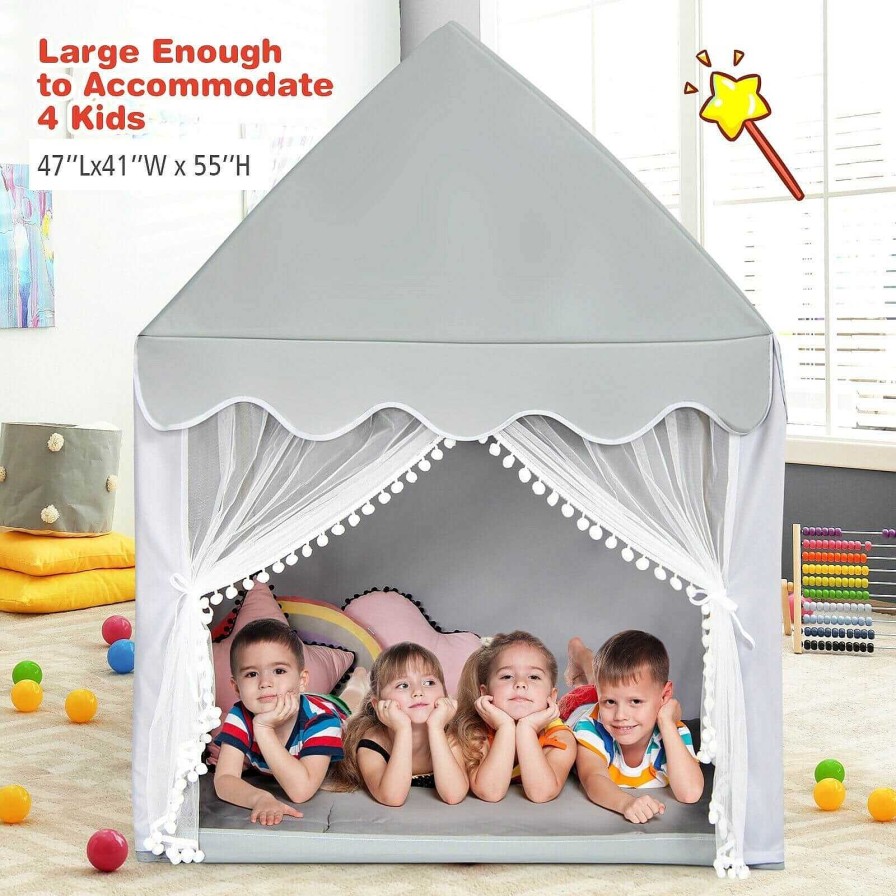 Gear dsvCOSTWAY | Castle Fairy Play Tent With Mat - Gray