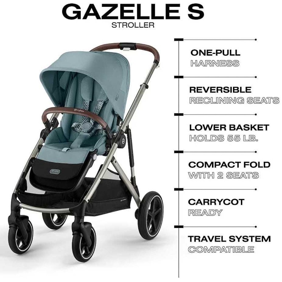 Strollers opCOLUMBUSTP | Gazelle S 2023 - Sky Blue Seat/Taupe Frame