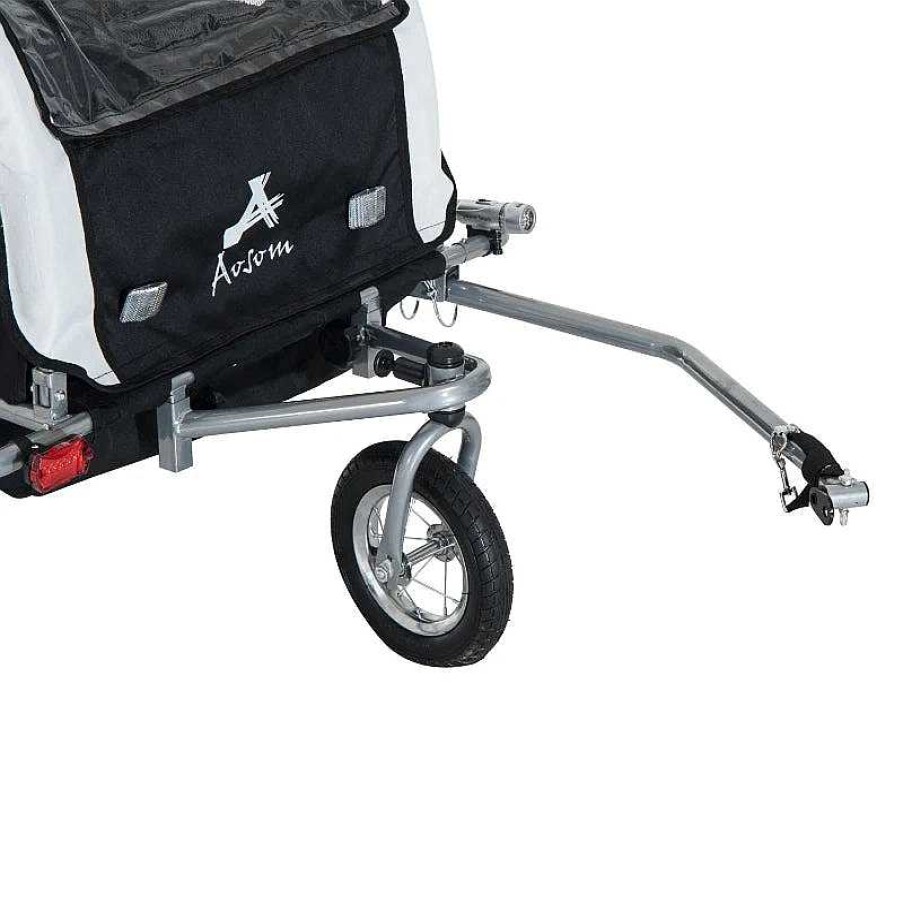 Strollers dsvAOSOM | 2-Seat Bike Trailer + Jogging Stroller - White