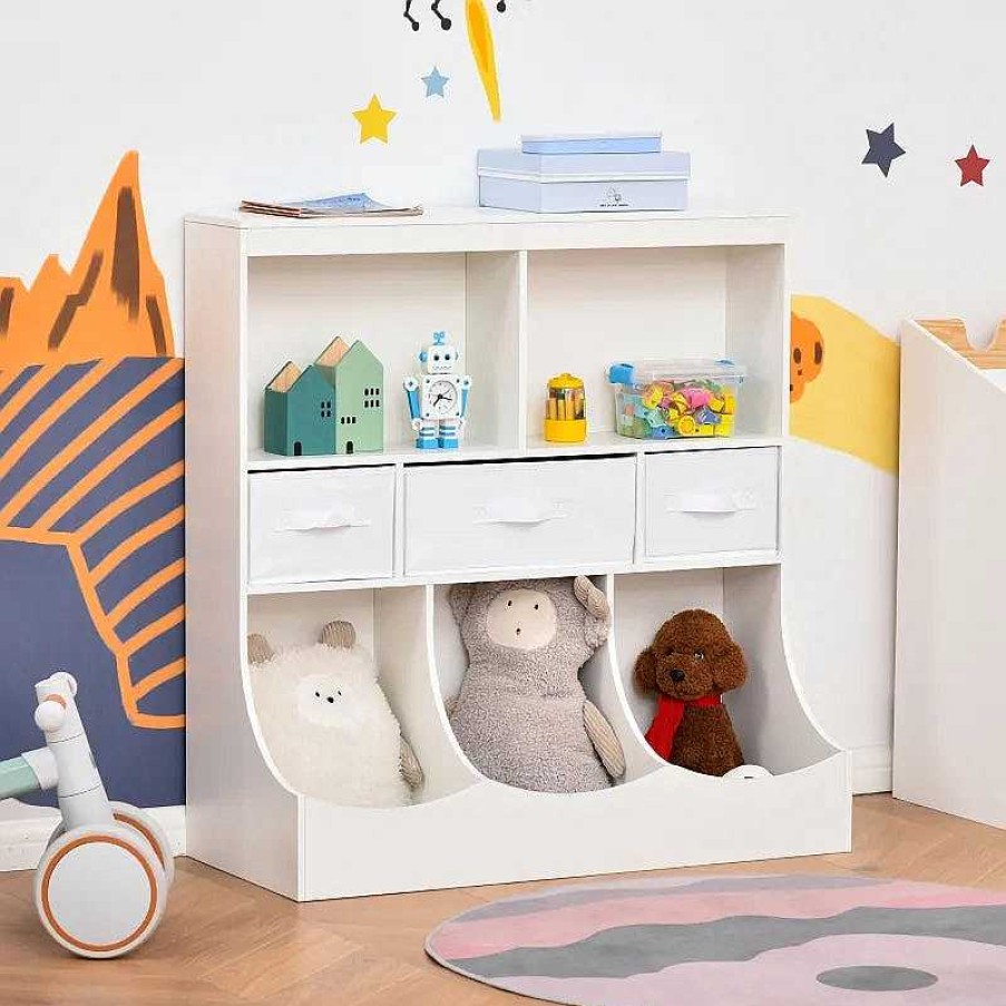 Nursery dsvAOSOM | Kids Storage Organizer Cabinet - White