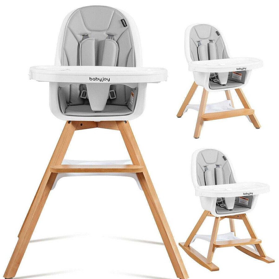 Gear dsvCOSTWAY | 3-In-1 Convertible Wooden Baby High Chair - Grey