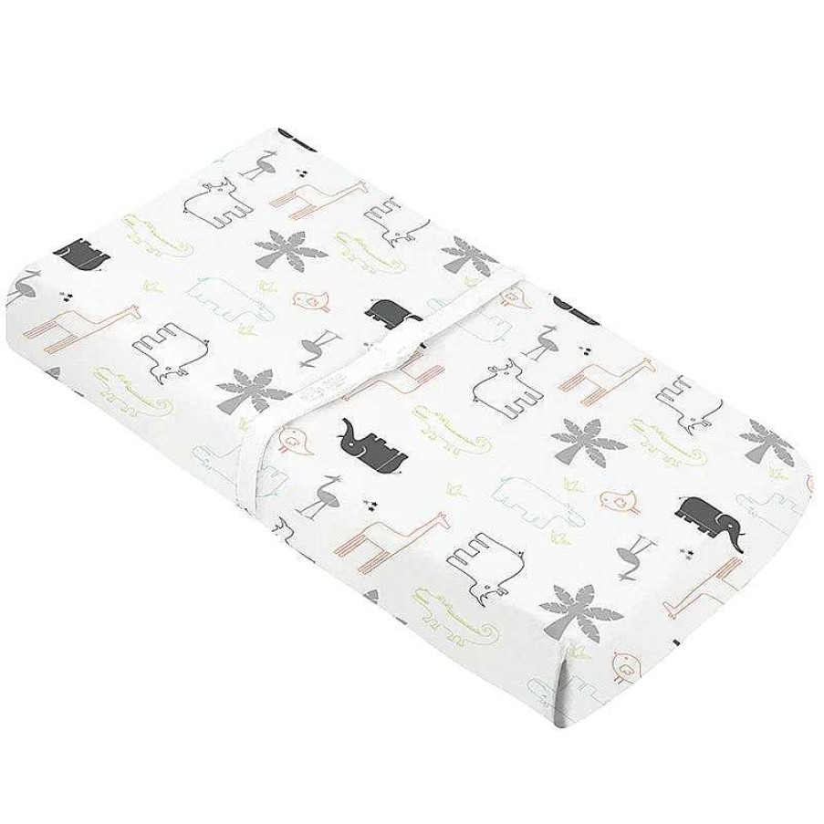 Nursery lqINDIGO | Percale Dream Change Pad Cover - Jungle Animals