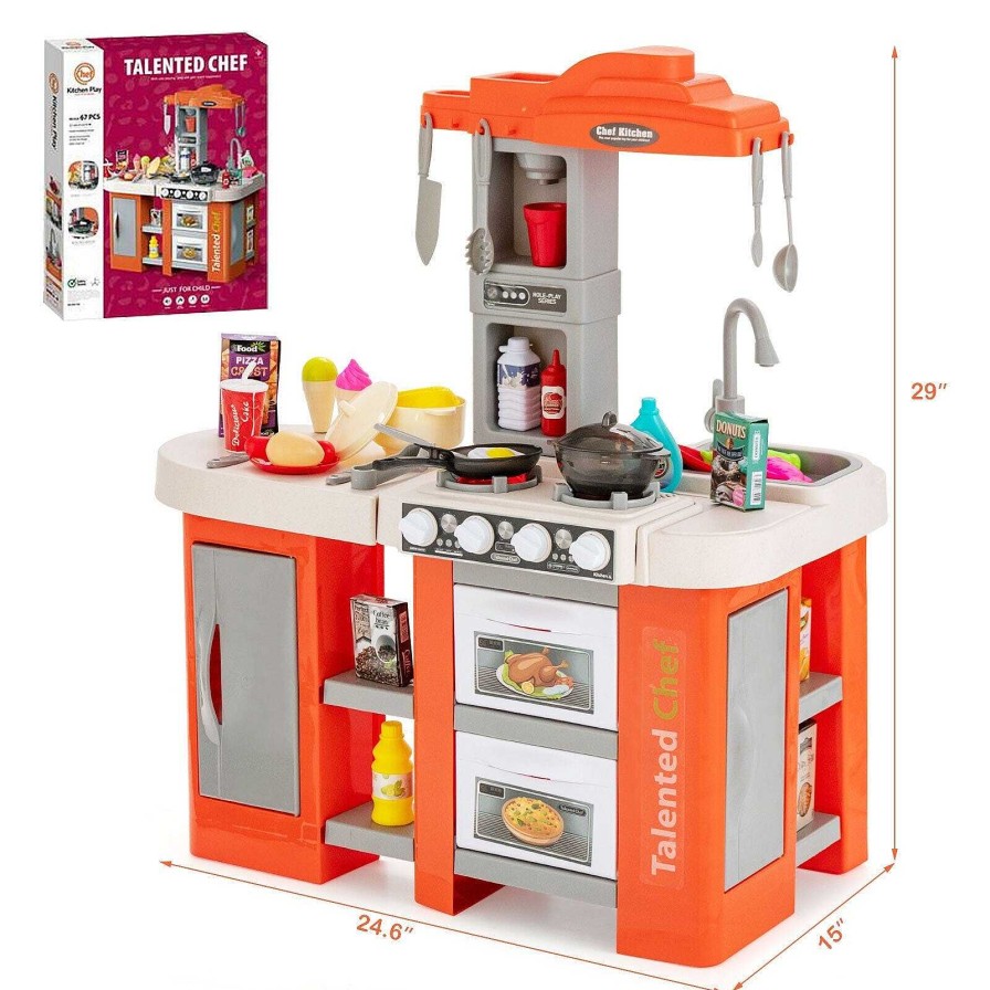 Gear dsvCOSTWAY | Play Kitchen With Lights & Sounds (67 Pcs) - Orange