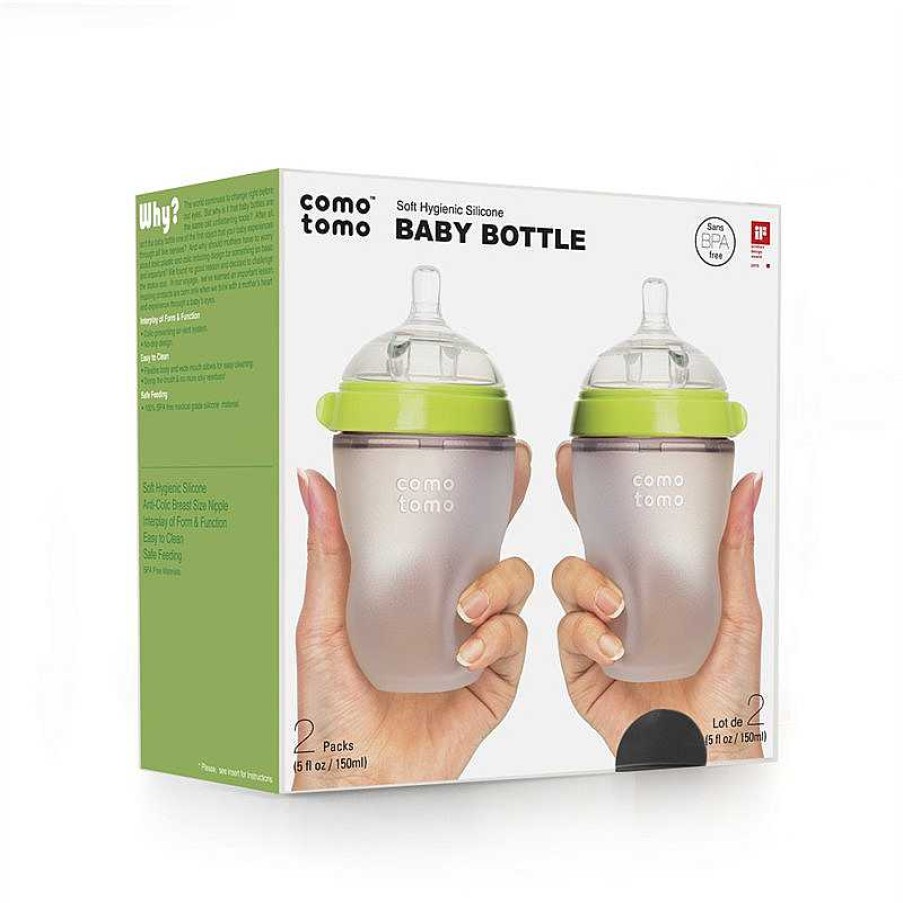 Gear lqINDIGO | Silicone Baby Bottle Pack - Green 250Ml