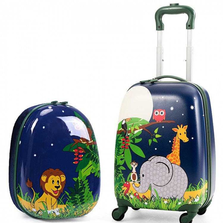 Gear dsvCOSTWAY | 2 Pieces 12 Inch 16 Inch Kids Luggage Set With Backpack And Suitcase - Elephant