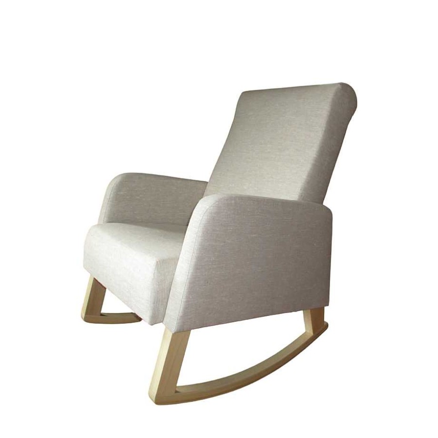 Nursery dsvOFFYOURROCKER | Aspen Rocker In Oatmeal Linen With Natural Wood