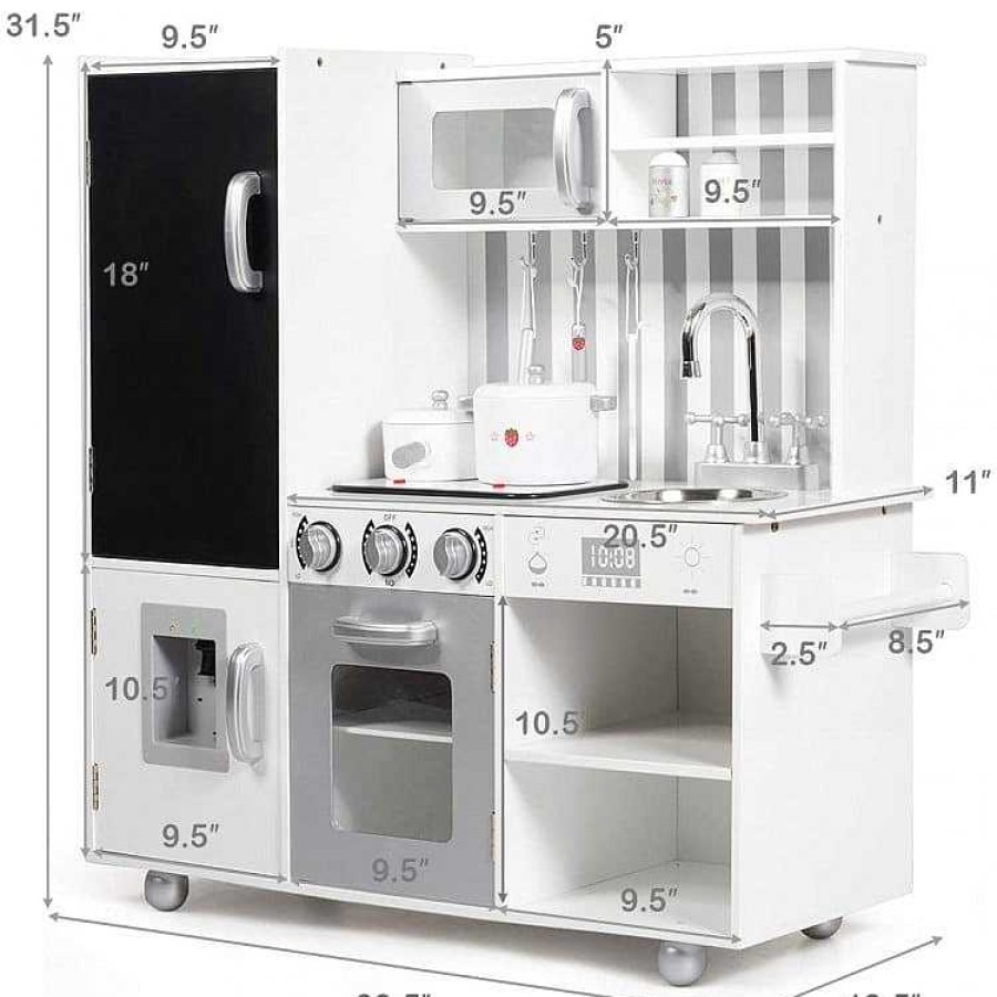 Gear dsvCOSTWAY | Wooden Pretend Play Kitchen Sets With Simulated Sound