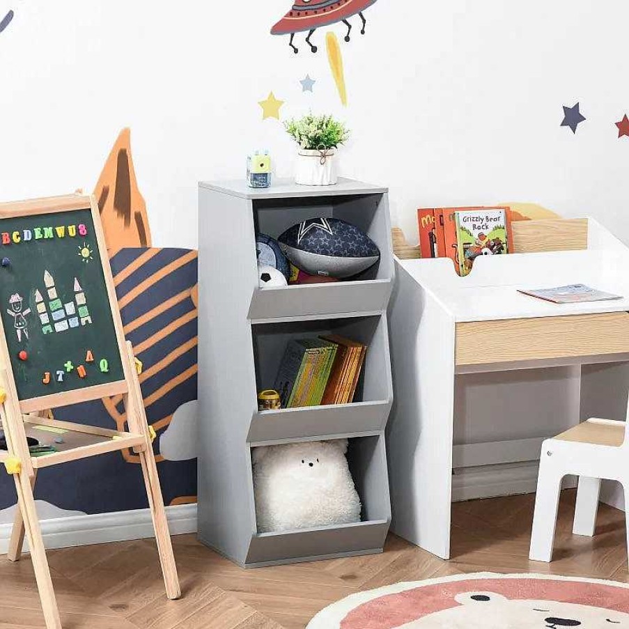 Nursery dsvAOSOM | 3 Shelf Storage Cabinet - Grey