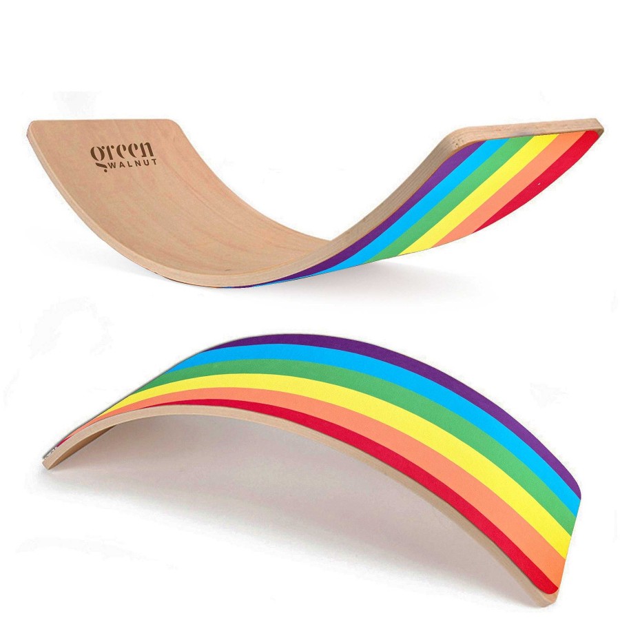 Gear cdsvGREEN WALNUT | Green Walnut'S Large Rainbow Balance Board ( Rainbow Felt )