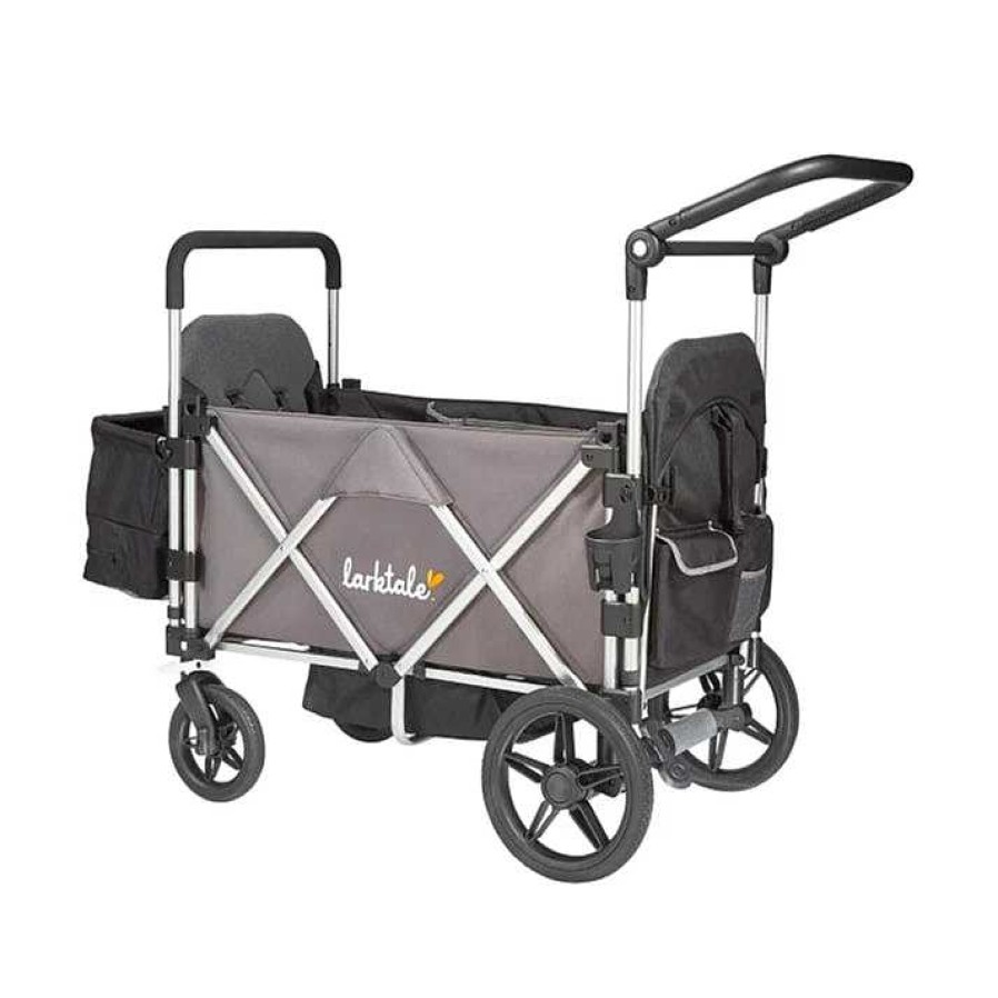 Strollers opLARKTALE | Caravan Stroller/Wagon Mornington Gray Chassis + Byron Black Canopy Set