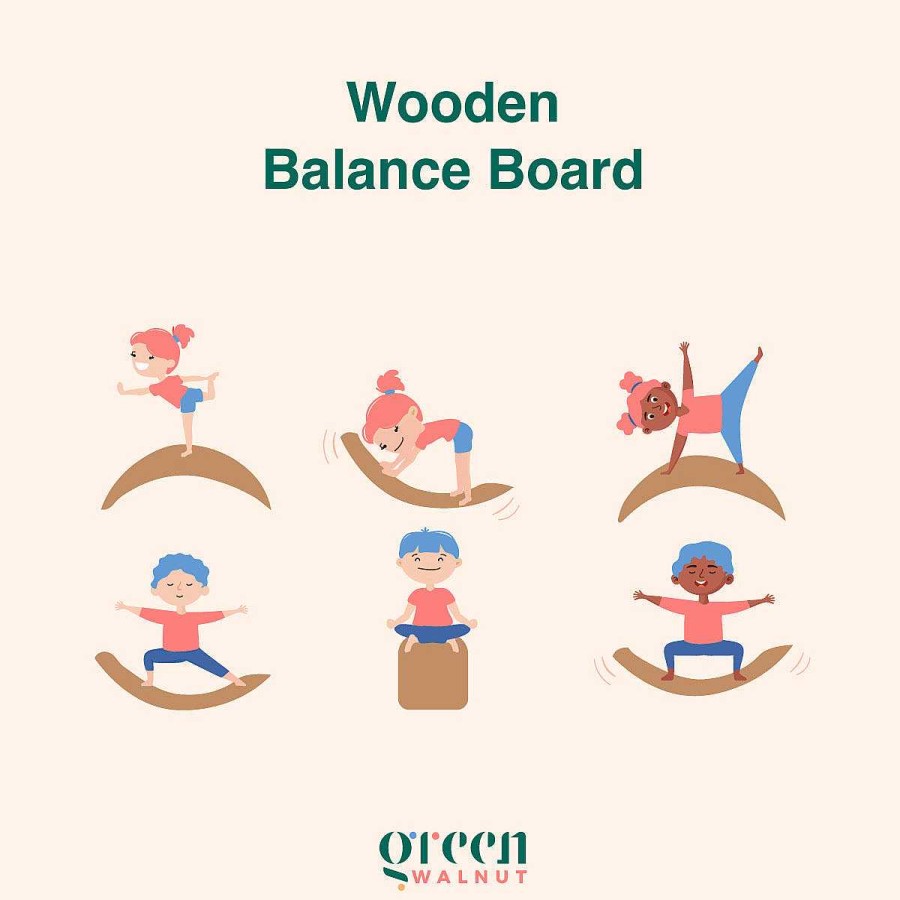 Gear cdsvGREEN WALNUT | Green Walnut'S Large Rainbow Balance Board ( Rainbow Felt )