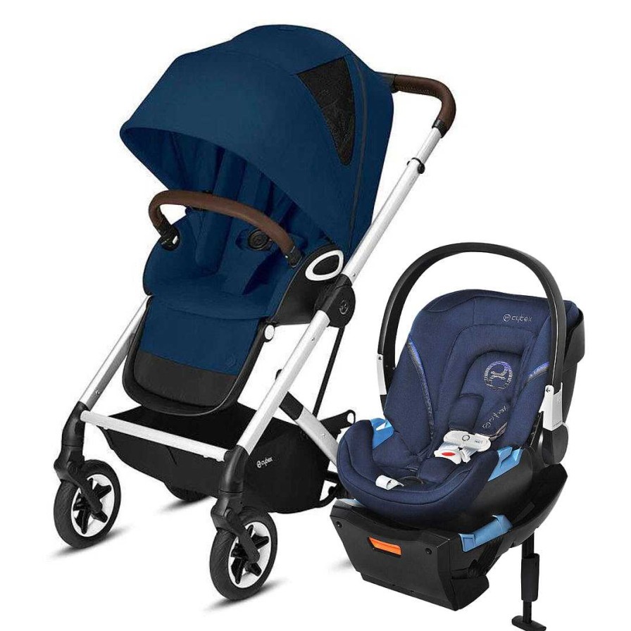 Strollers opCOLUMBUSTP | Talos S Lux Stroller & Aton 2 Sensorsafe Car Seat Travel System- Navy