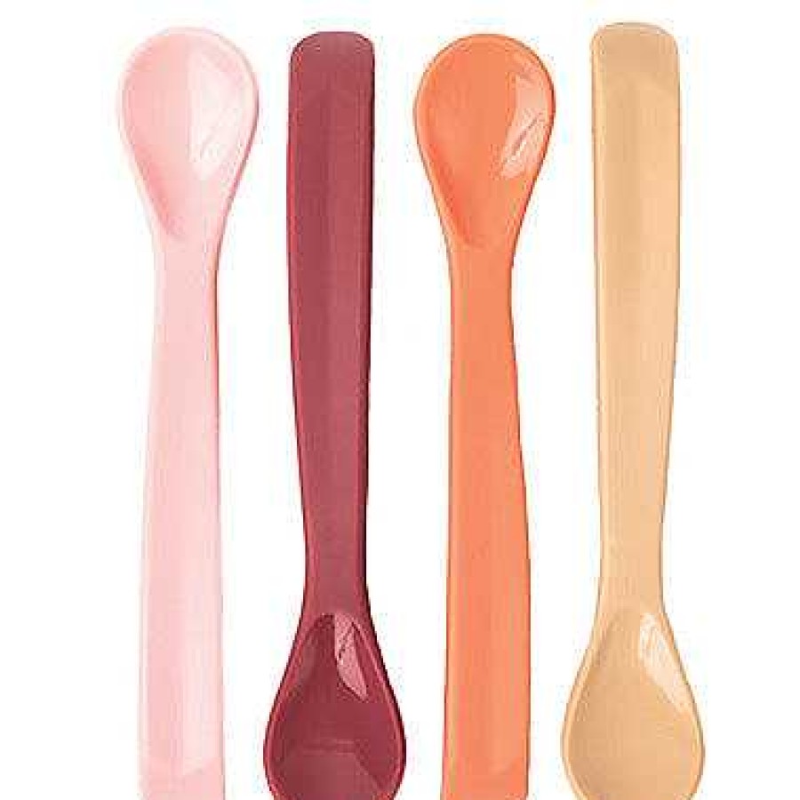 Gear lqINDIGO | Silicone Baby Feeding Spoon - 4 Pack