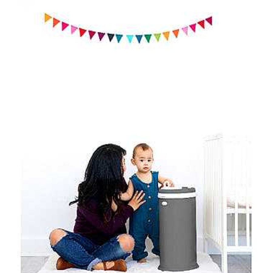 Nursery lqINDIGO | Steel Diaper Bin - Slate