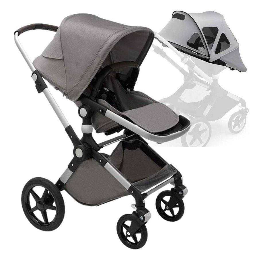 Strollers opBUGABOO | Bugaboo Lynx Mineral Complete - Alu/Light Grey + Breezy Sun Canopy Misty Grey