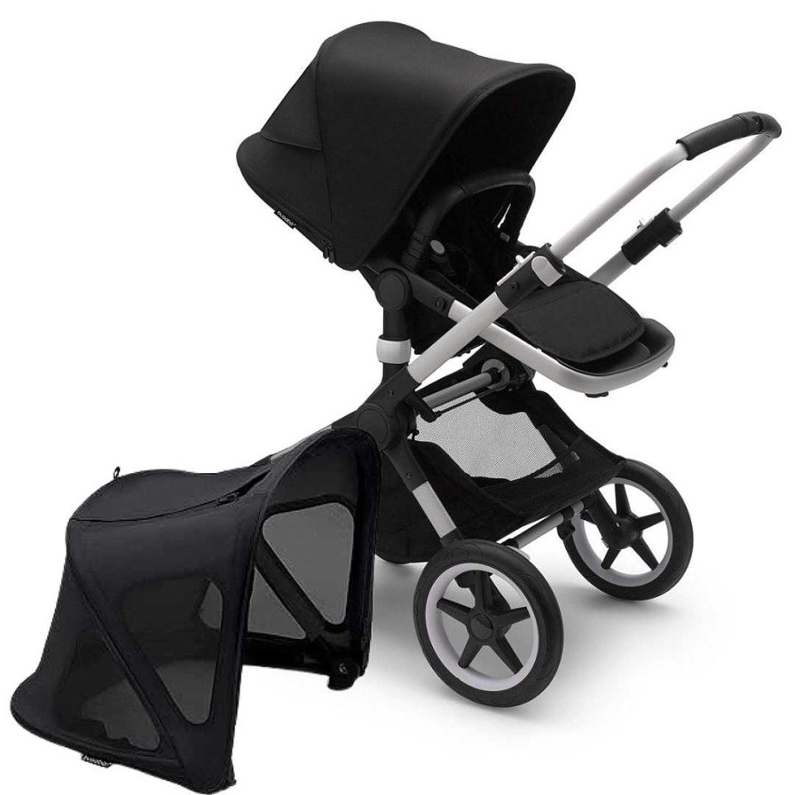 Strollers opBUGABOO | Fox 3 Complete Aluminum/Midnight Black & Sun Canopy Midnight Black Bundle