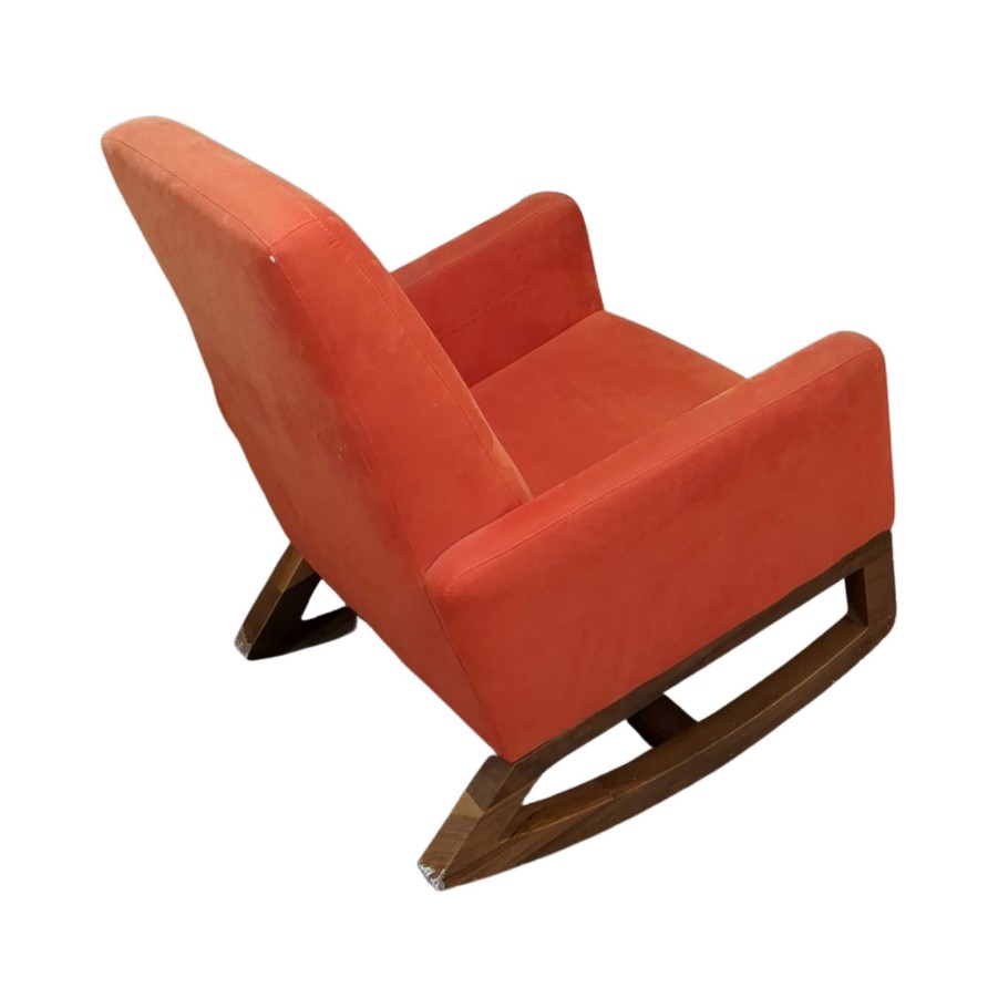 Nursery rsW.SMITH | Joya Rocker - Orange Microfibre/Walnut Base (See Details)