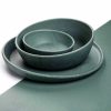 Gear opFAIRE-EEVEVE | 5Pc Dinnerware Set- Place Mat + Bib + Dinner Plate And Bowls In Earthy Green Melange