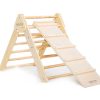 Gear cdsvGREEN WALNUT | Wooden Pikler Triangle With Slide & Ramp | Climbing Gym