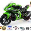 Gear cdsvKidsVIP | Injusa Kawasaki Ninja Zx10R Edition 12V Motorcycle W/ Removable, Rear Stabilizing Wheels - Green