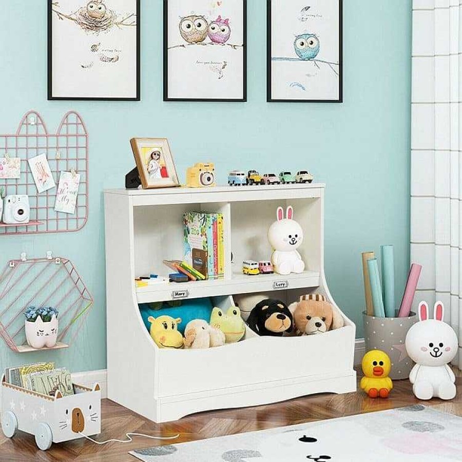 Nursery dsvCOSTWAY | Bookcase + Toy Organizer - White