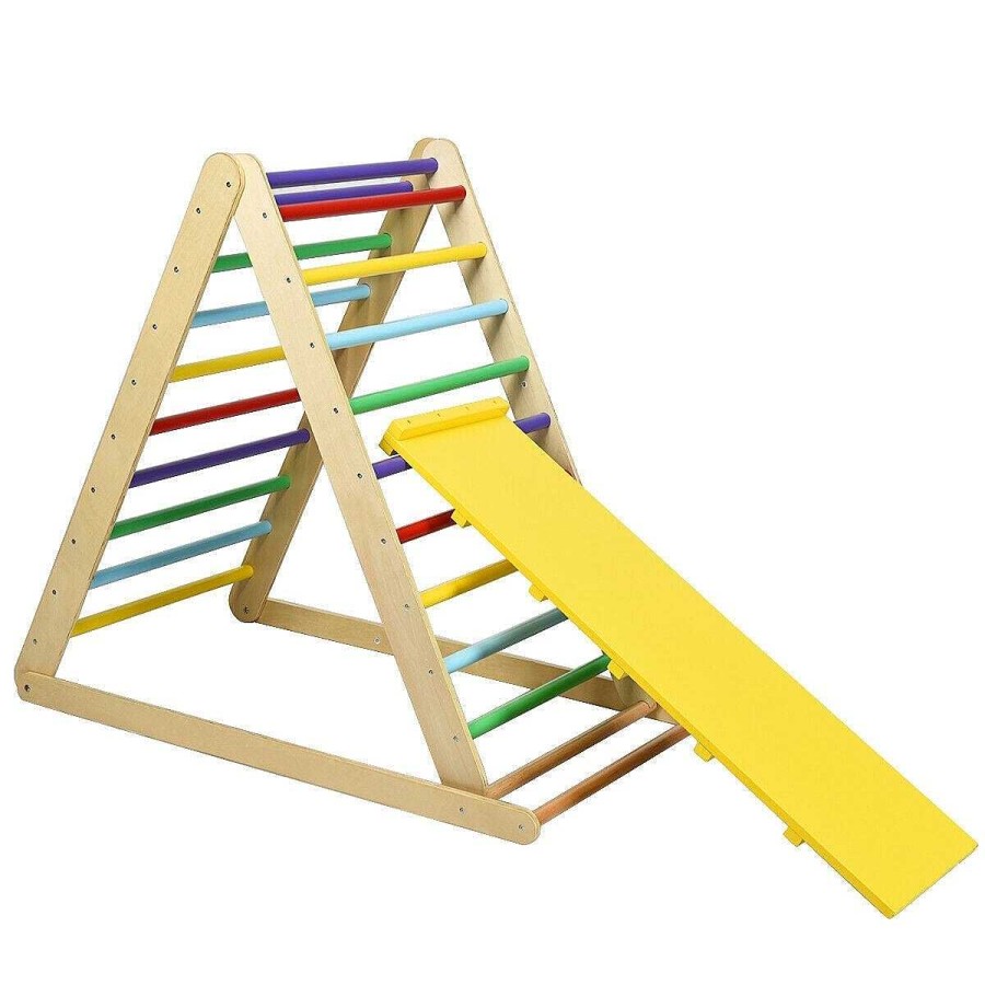 Gear dsvCOSTWAY | Foldable Wooden Climbing Triangle With Ladder - Mulitcolour