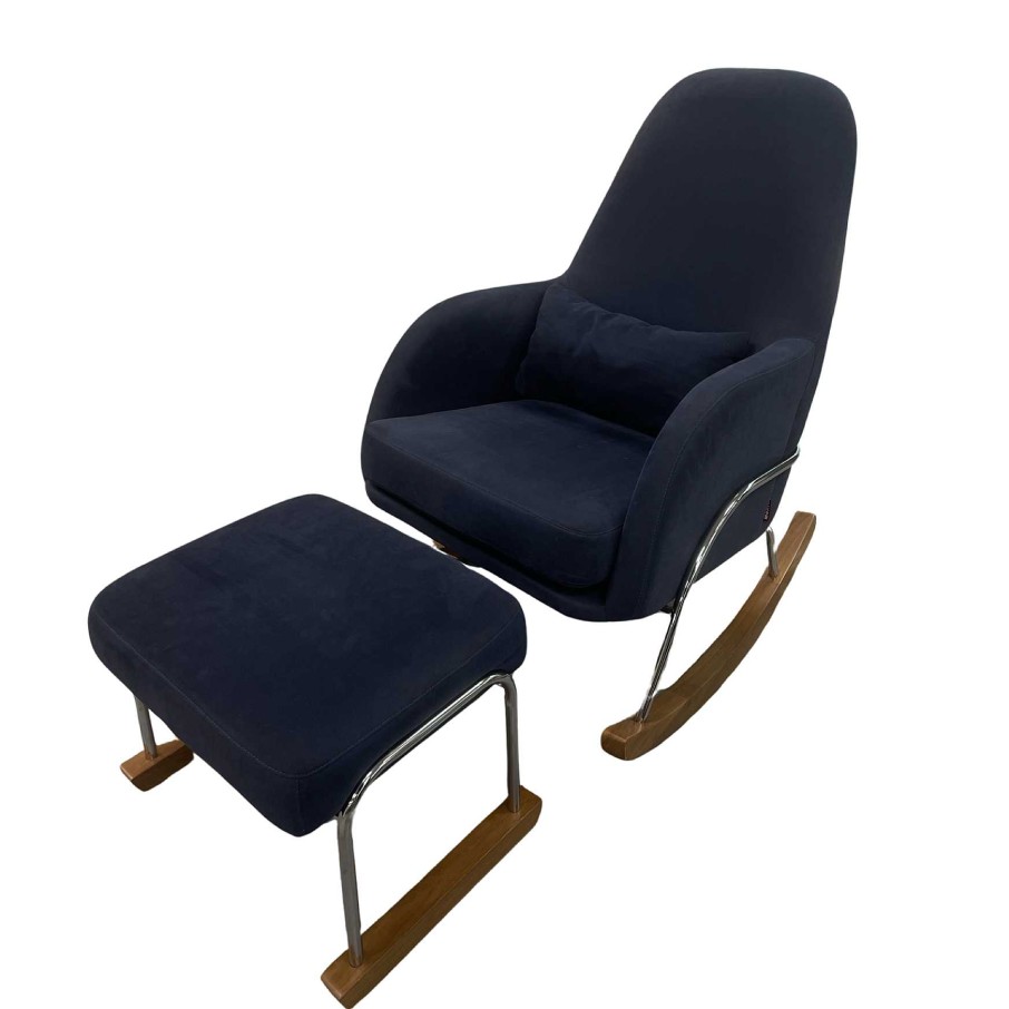 Nursery rsV.GERVAIS | Jackson Rocker Fabric + Ottoman - Midnight Blue (See Details)