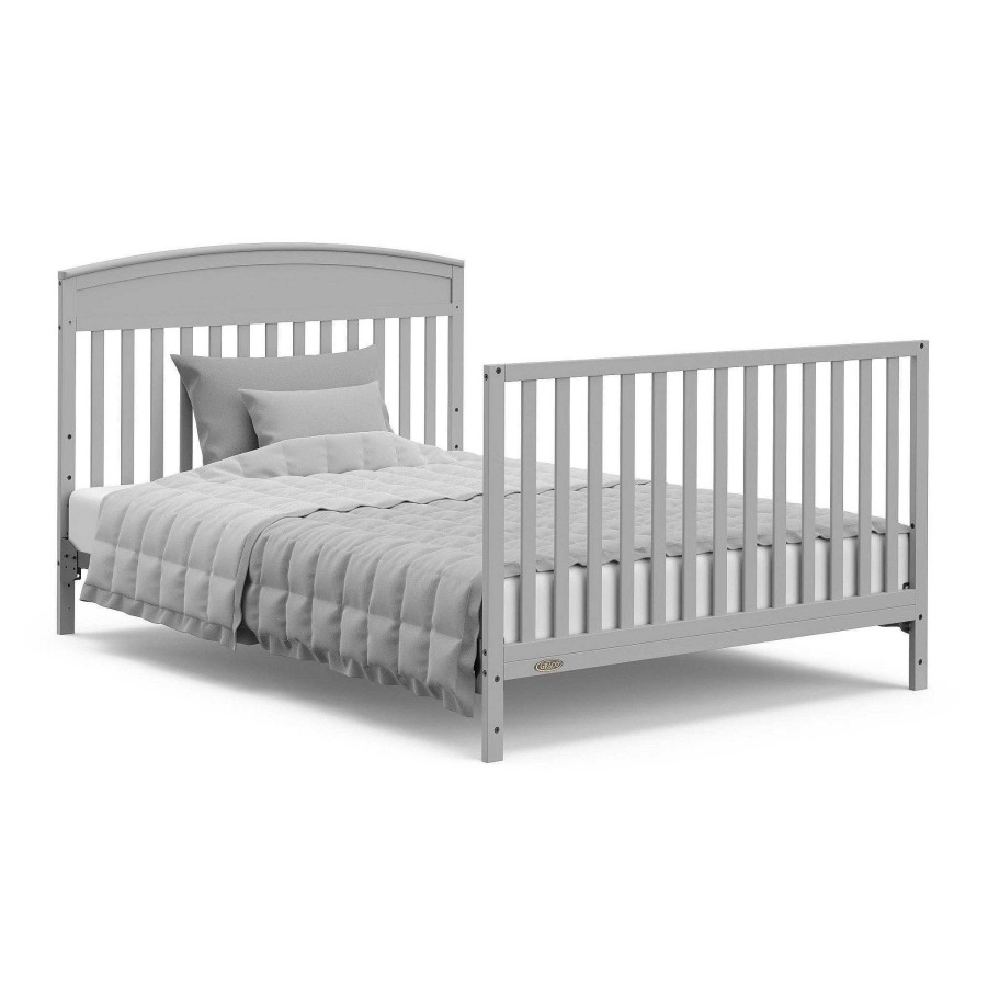 Nursery lqINDIGO | Benton 5-In-1 Convertible Crib With Drawer - Pebble Grey