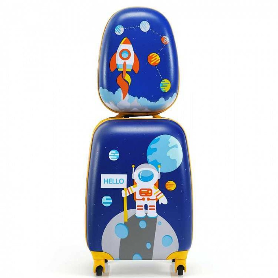 Gear dsvCOSTWAY | 2 Pieces 12 Inch 16 Inch Kids Luggage Set With Backpack And Suitcase - Astronaut