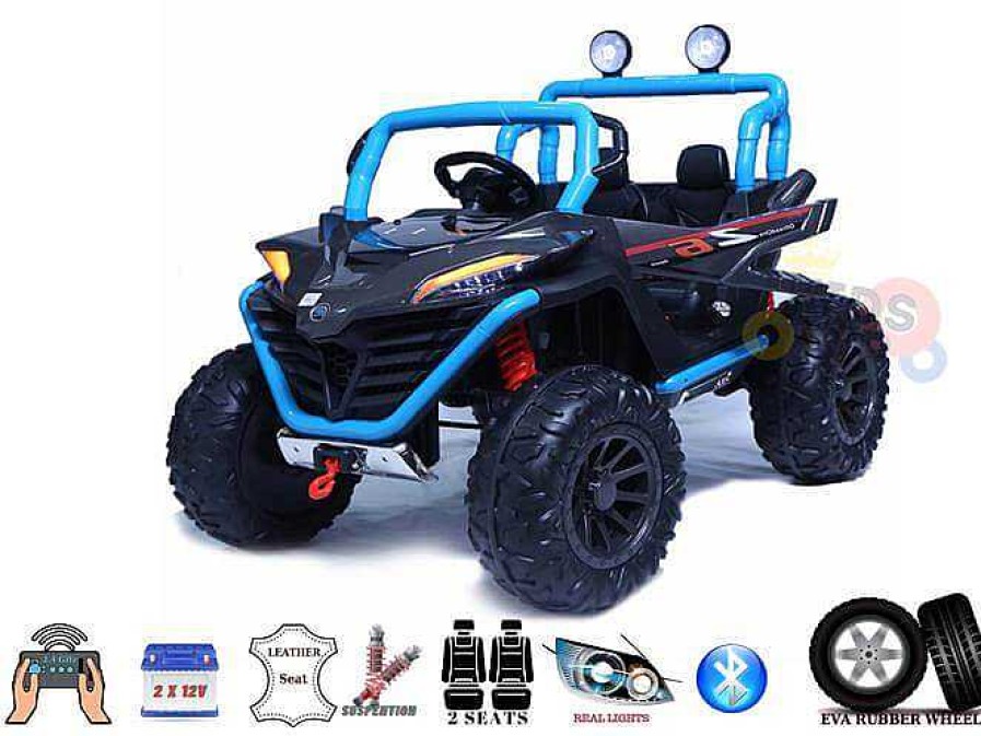 Gear cdsvKidsVIP | Sport Mx Edition 4X4 2X12V 2-Seater Ride-On Buggy/ Utv - Light Blue/Grey