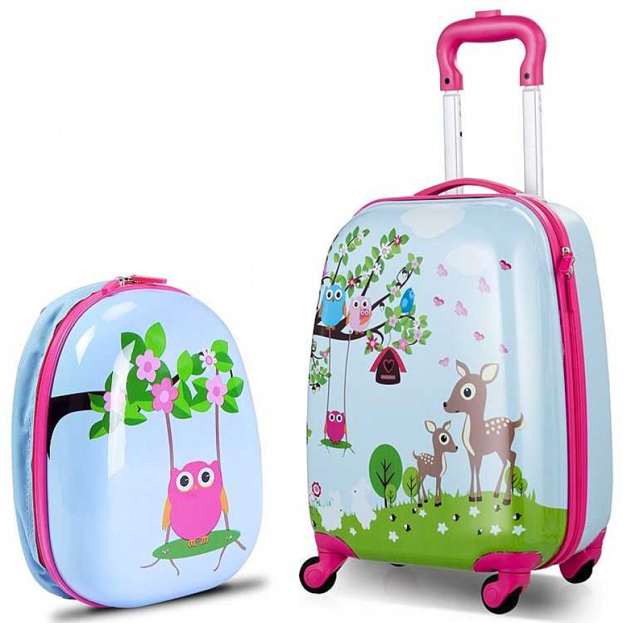 Gear dsvCOSTWAY | 2 Pieces 12 Inch 16 Inch Kids Luggage Set With Backpack And Suitcase - Deer