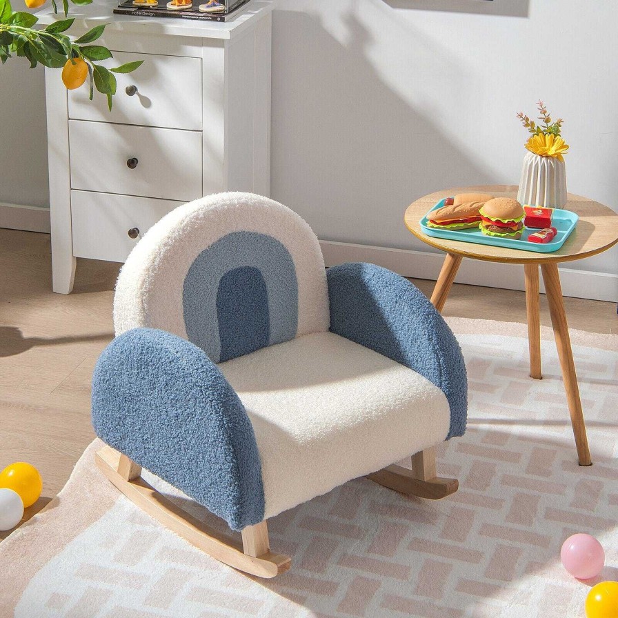 Gear dsvCOSTWAY | Kids Teddy Rocking Chair - Blue Rainbow