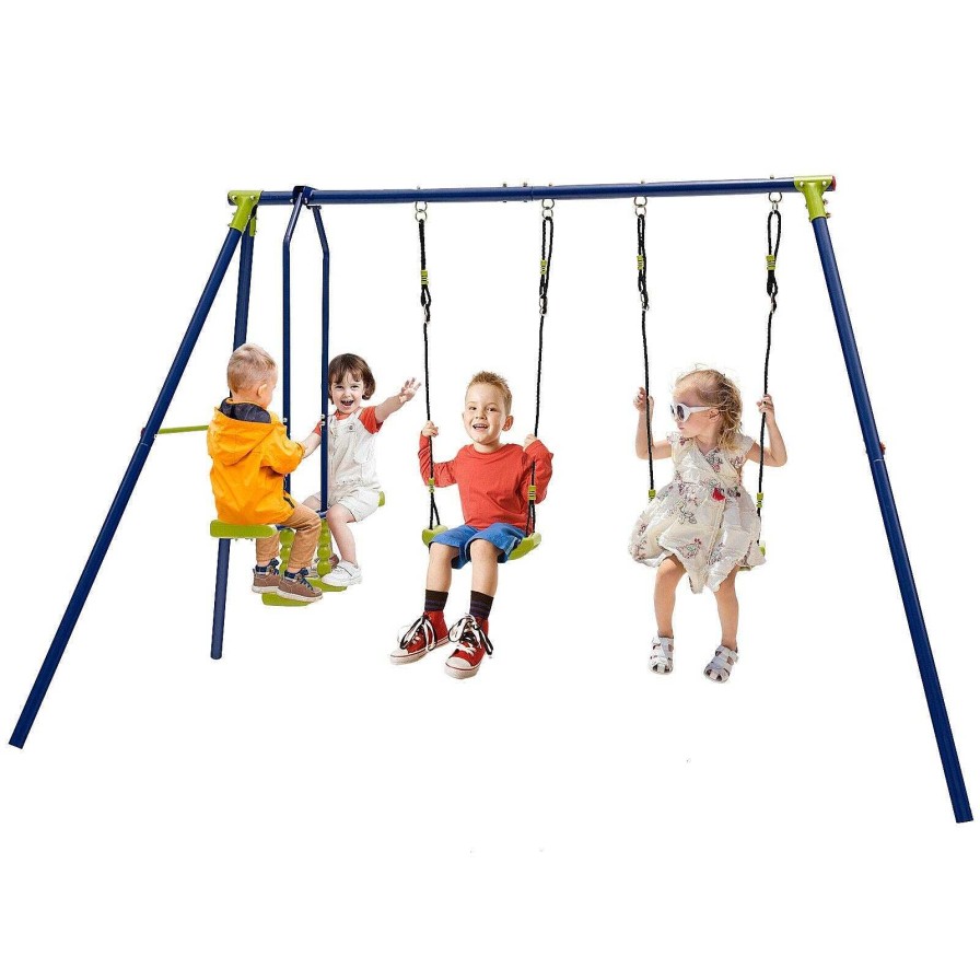 Gear dsvCOSTWAY | 440 Pounds Kids Swing Set With Two Swings And One Glider