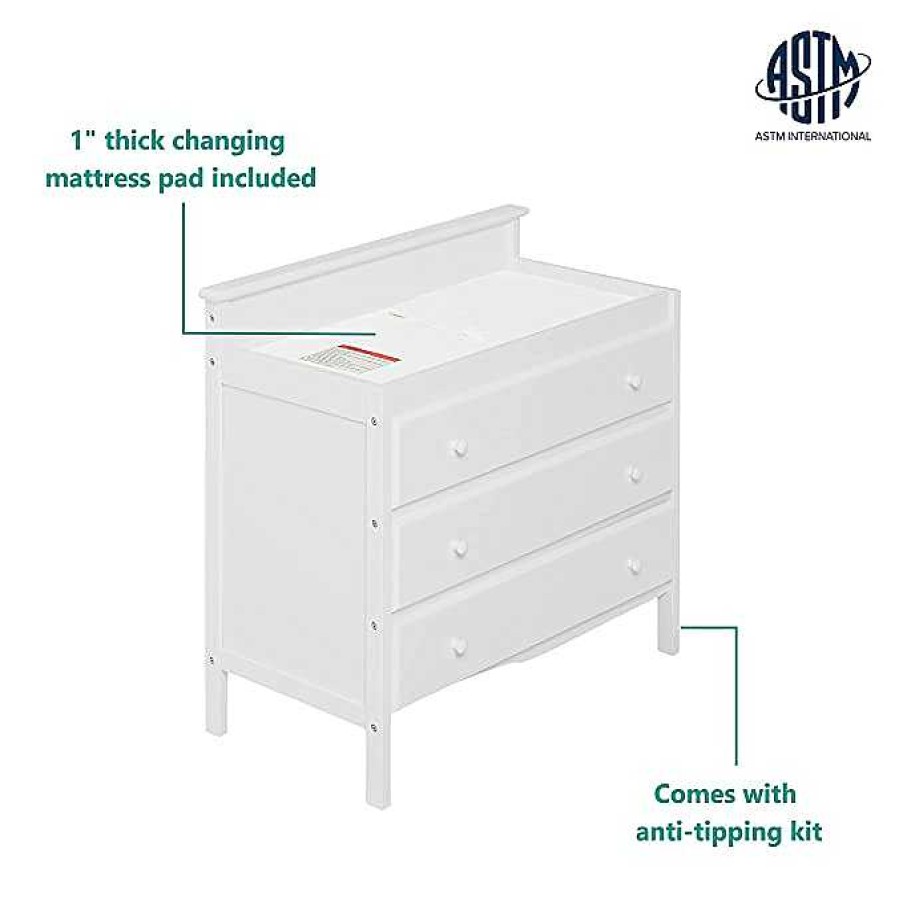 Nursery dsvDREAM ON ME | Mason Modern Changing Table - White