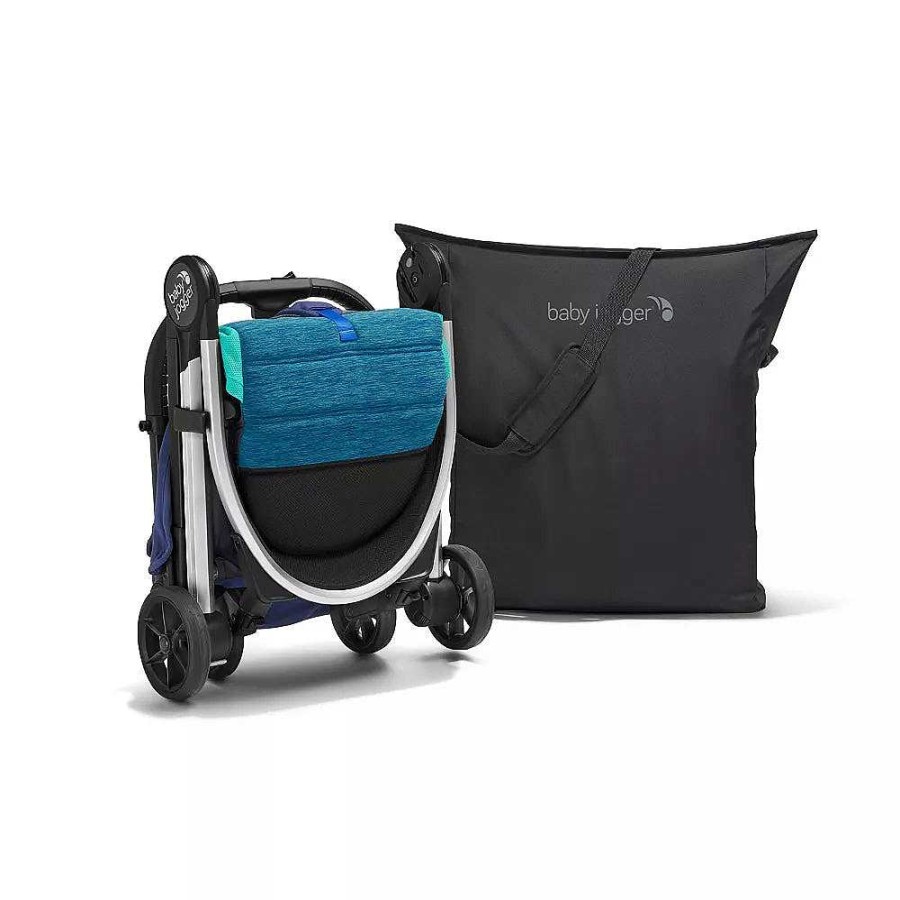 Strollers opBRANDS IN MOTION | City Tour 2 Stroller With Travel Accessories Bundle - Coastal Blue