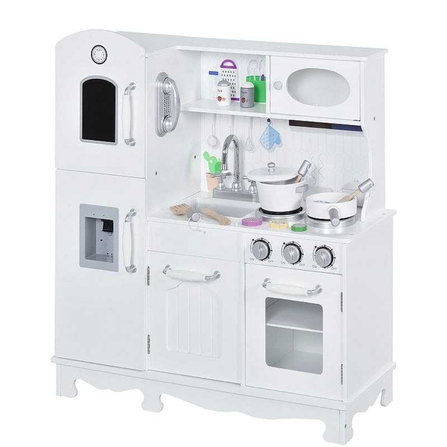 Gear dsvAOSOM | Qaba Large Kids Kitchen Playset With Telephone, Water Dispenser Simulation Cooking Set