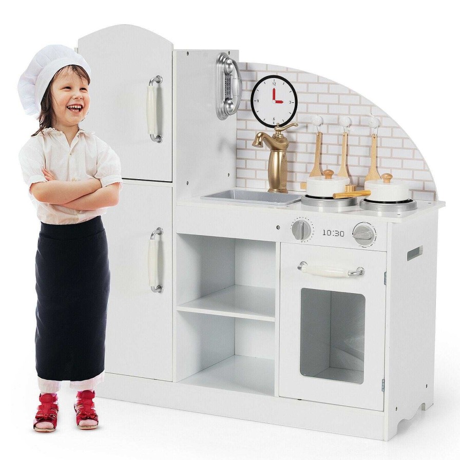 Gear dsvCOSTWAY | Kids Kitchen Playset Pretend Play Cooking Set With Vivid Faucet And Telephone