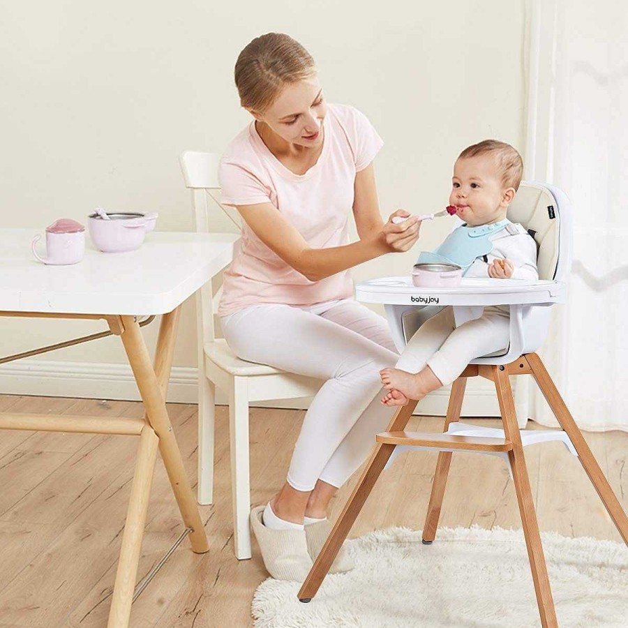 Gear dsvCOSTWAY | 3-In-1 Convertible Wooden Baby High Chair - Beige