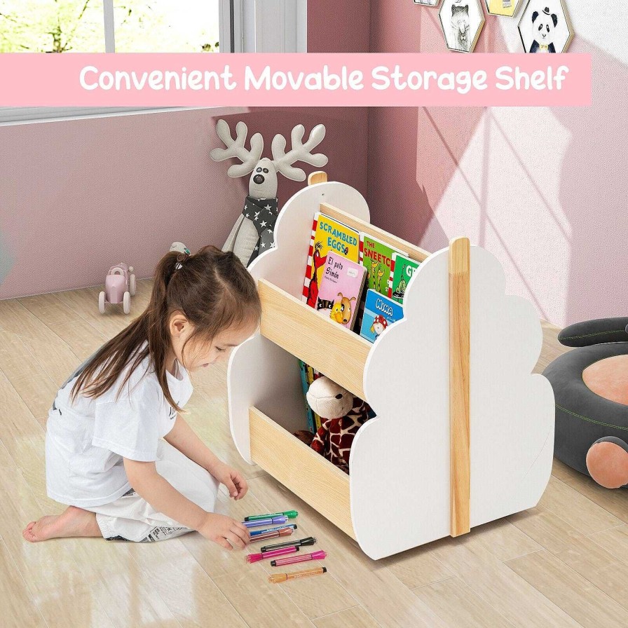 Gear dsvCOSTWAY | Kids Wooden Bookshelf With Universal Wheels